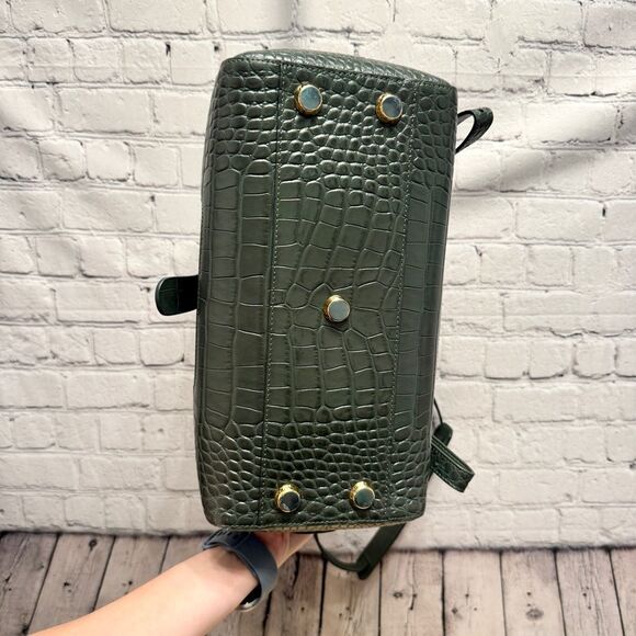 Senreve Green Croc Embossed Dragon Maestra Convertible Bag Large Structured - Picture 10 of 13